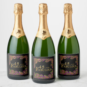 Étiquettes Pour Bouteilles De Vin Mousseux 45e anniversaire