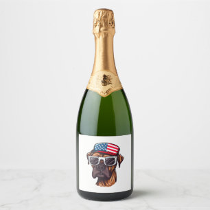 Étiquettes Pour Bouteilles De Vin Mousseux 4 juillet de boxe