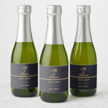 50e Anniversaire Gold Nom Mini Sparkling Vin Étiqu