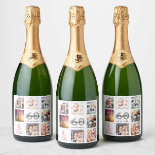 Étiquettes Pour Bouteilles De Vin Mousseux 60 fabuleux anniversaire photo collage blanc
