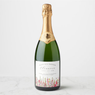 Étiquettes Pour Bouteilles De Vin Mousseux 75e anniversaire Août Fleur de naissance Fournitur