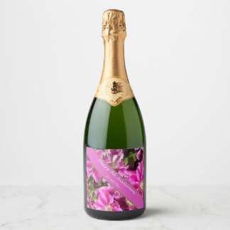 Étiquettes Pour Bouteilles De Vin Mousseux 8e anniversaire, Clematis rose