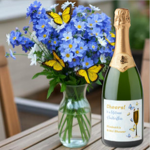Étiquettes Pour Bouteilles De Vin Mousseux À une vie de papillons Shower de mariage