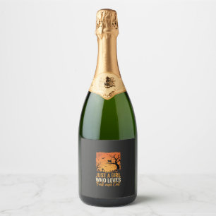 Étiquettes Pour Bouteilles De Vin Mousseux Amateur de chat Halloween Crépuscule d'automne Gra