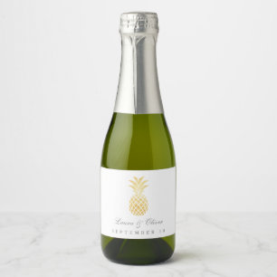 Étiquettes Pour Bouteilles De Vin Mousseux Ananas Tropical Golden Luau