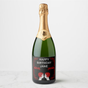 Étiquettes Pour Bouteilles De Vin Mousseux Années folles Art Déco Gangster Anniversaire