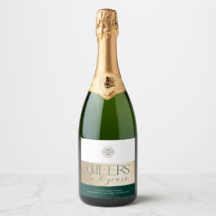 Étiquettes Pour Bouteilles De Vin Mousseux ANNIVERSAIRE D'ENTREPRISE élégant affaires or vert