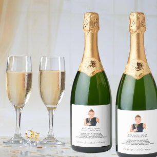 Étiquettes Pour Bouteilles De Vin Mousseux Anniversaire fun faits biographie blanc photo