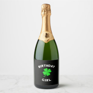 Étiquettes Pour Bouteilles De Vin Mousseux Anniversaire Jour de la Saint Patrick Pour Filles