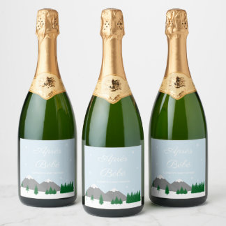 Étiquettes Pour Bouteilles De Vin Mousseux Après Bébé Fête de Naissance Bébé Hiver