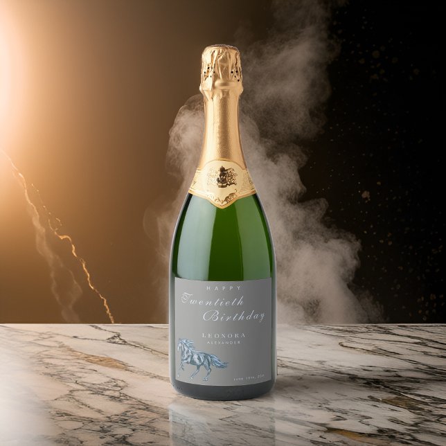 Étiquettes Pour Bouteilles De Vin Mousseux Aquarelle Cheval Mystique N'IMPORTE QUEL Adulte fê (Créateur téléchargé)