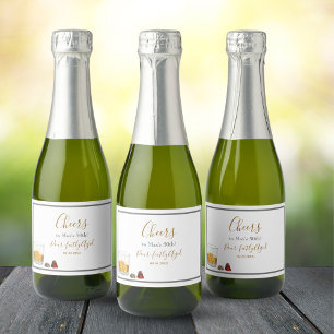 Étiquettes Pour Bouteilles De Vin Mousseux Aquarelle de Whiskey Chocolate Truffes Anniversair
