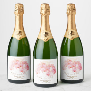 Étiquettes Pour Bouteilles De Vin Mousseux Aquarelle d'orchidée délicate Mme et M. Floral