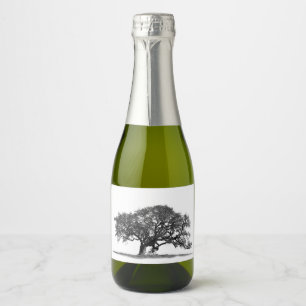 ÉTIQUETTES POUR BOUTEILLES DE VIN MOUSSEUX ARBRE DE CHÊNE NOIR