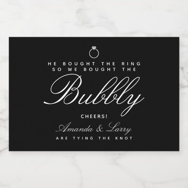 Étiquettes Pour Bouteilles De Vin Mousseux Attache Le Fiançailles Mini Étincelle De Vin Étinc (Étiquettes simples)