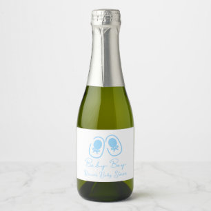 Étiquettes Pour Bouteilles De Vin Mousseux Baby Shower Baby Boy Blue Shoes