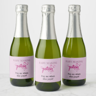 Étiquettes Pour Bouteilles De Vin Mousseux Baby shower Bébé Faire Potion Favoriser Mini Rose