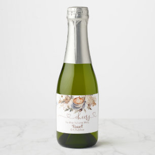 Étiquettes Pour Bouteilles De Vin Mousseux Baby Shower Café Bohème Floral 