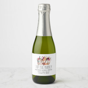Étiquettes Pour Bouteilles De Vin Mousseux Baby Shower Champagne Floral d'Automne