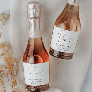 Étiquettes Pour Bouteilles De Vin Mousseux Baby shower minimaliste moderne Favoriser