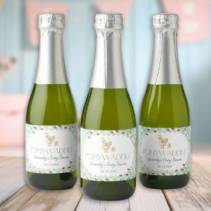 Étiquettes Pour Bouteilles De Vin Mousseux Baby shower neutre entre les sexes de Little Silly
