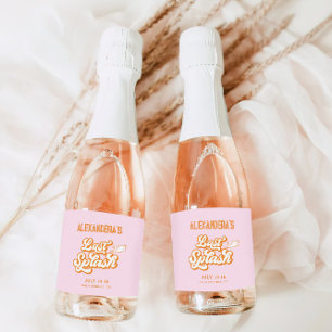 Étiquettes Pour Bouteilles De Vin Mousseux Bachelorette Dernière à éclaboussure rose orange