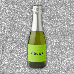 Étiquettes Pour Bouteilles De Vin Mousseux Bachelorette Été Vert Proposition de Bridesmaid