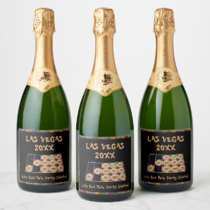 Étiquettes Pour Bouteilles De Vin Mousseux Bachelorette Party à Las Vegas Machine à sous