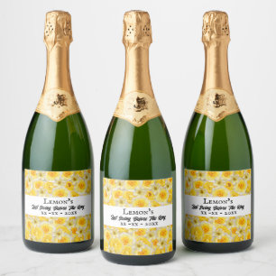 Étiquettes Pour Bouteilles De Vin Mousseux Bachelorette Party Fête des mariées Golf Jaune Bla