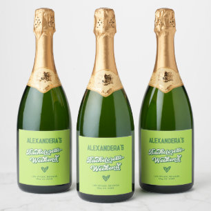 Étiquettes Pour Bouteilles De Vin Mousseux Bachelorte d'été de Green Pool Party