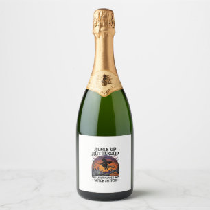 Étiquettes Pour Bouteilles De Vin Mousseux Balai de Halloween Sorcière Buttercup Switch Bucle