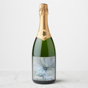 Étiquettes Pour Bouteilles De Vin Mousseux Beauté Élégante Fleur d'Art Abstrait Moderne Fract