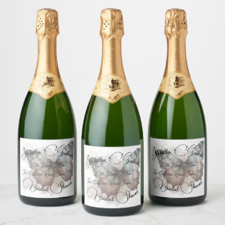 Étiquettes Pour Bouteilles De Vin Mousseux Belle Fête des mariées papillon Favoriser