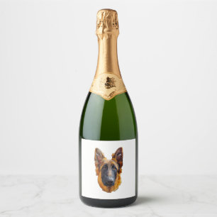 Étiquettes Pour Bouteilles De Vin Mousseux Berger allemand mignon Chien chiot