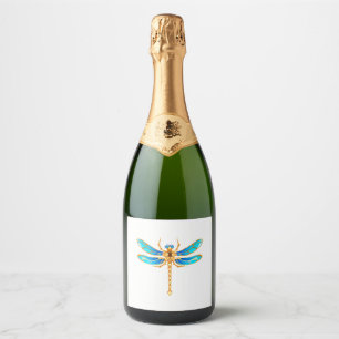 Étiquettes Pour Bouteilles De Vin Mousseux Bijoux en or libellule insecte vip amusant vectori