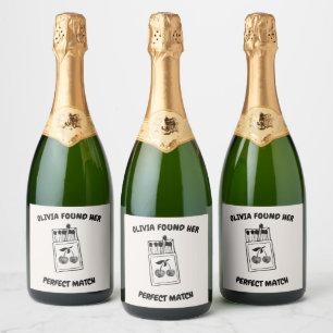 Étiquettes Pour Bouteilles De Vin Mousseux Black Disco Cherry Parfait Match Bachelorette