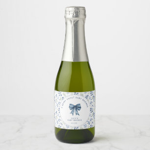 Étiquettes Pour Bouteilles De Vin Mousseux Bleu Berry Baby shower doux