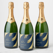 Bleu Nuit Or Chic Élégant Champagne