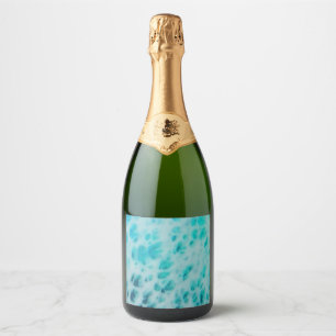 Étiquettes Pour Bouteilles De Vin Mousseux Blue Crush - Abstrait d'art côtier