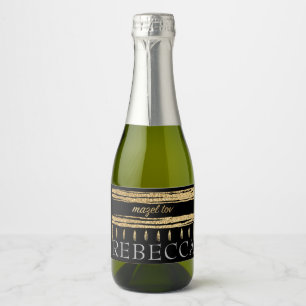 Étiquettes Pour Bouteilles De Vin Mousseux BM Bar Bat mitzvah Gold Tallit Mini
