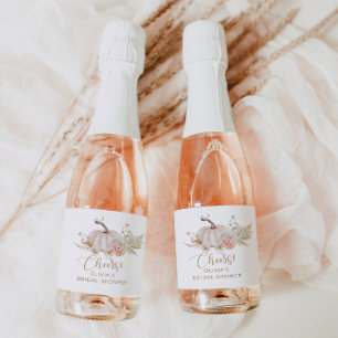 Étiquettes Pour Bouteilles De Vin Mousseux Boho automne citrouille douche nuptiale Sparkling