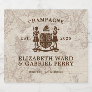 Étiquettes Pour Bouteilles De Vin Mousseux Boho Destination Wedding Fidji