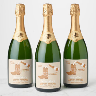 Étiquettes Pour Bouteilles De Vin Mousseux Boots Bubbly Rustic Western Country Fête des marié