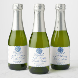 Étiquettes Pour Bouteilles De Vin Mousseux Boule de Disco Dernier Toast sur la Côte Enterreme