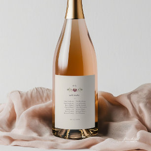 Étiquettes Pour Bouteilles De Vin Mousseux Bourgogne Art Nouveau floral
