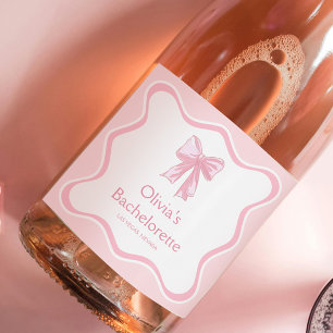Étiquettes Pour Bouteilles De Vin Mousseux Bow Tying the Knot Fête de Bachelorette Champagne