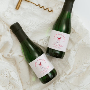 Étiquettes Pour Bouteilles De Vin Mousseux Bows & Babes Coquette Cerises Enterrement de Vie d