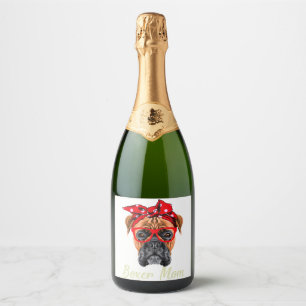 Étiquettes Pour Bouteilles De Vin Mousseux Boxer Maman