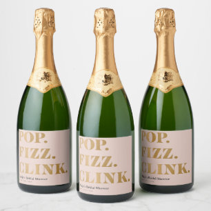 Étiquettes Pour Bouteilles De Vin Mousseux Bridal Brunch Pop Fizz Clink Sparkling Wine Étique