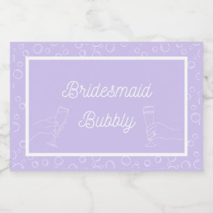 Étiquettes Pour Bouteilles De Vin Mousseux Bridesmaid Bubbly Mini Sparkling Wine Lab